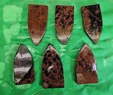Lot of 6 Mahogany Obsidian Snyder's point inspired Flint Knapping Preform Blanks