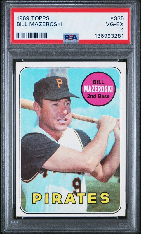1969 Topps Bill Mazeroski #335 PSA 4 Vintage Baseball New Label HOF Pirates