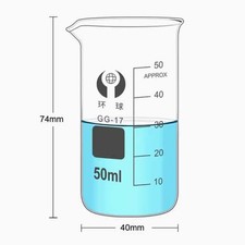 50ml Borosilicate Glass Beaker High Type Beakers Glassware Laboratory Supply