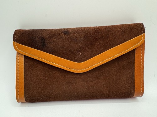 Vintage Brown Suede Wallet Not In Perfect Condition See Photos - Picture 1 of 13
