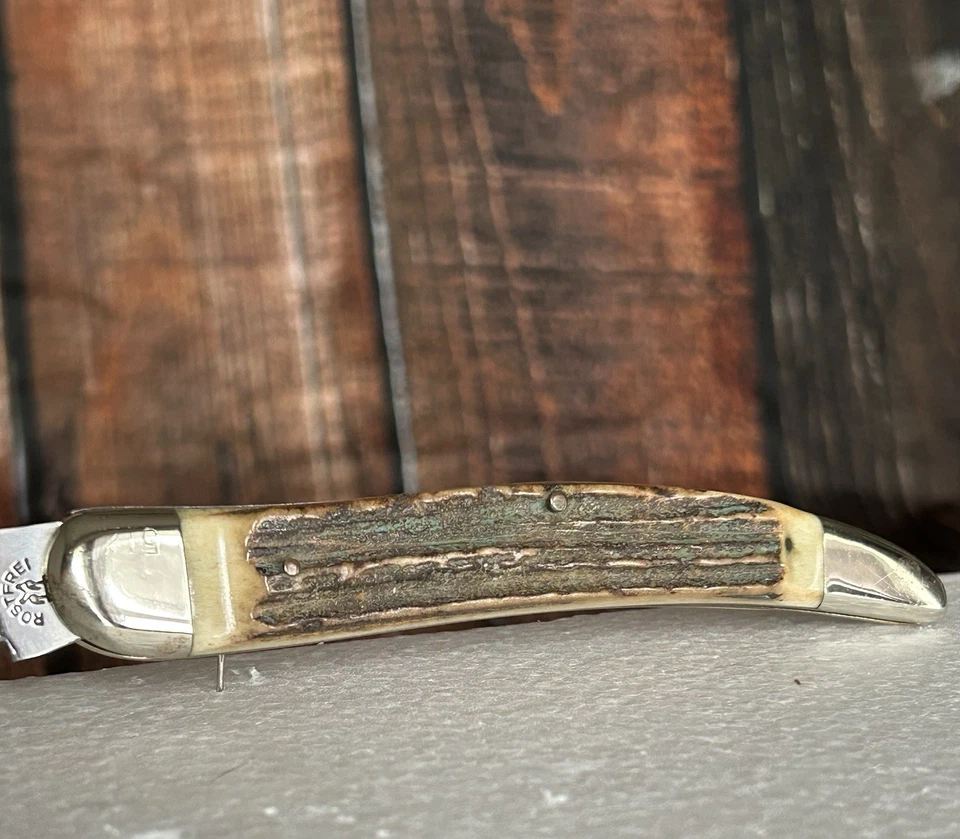 NAVAJA DE BOLSILLO ROBT KLAAS KISSING CRANE ALEMANIA POWDERHORN KC12 PALILLO DE DIENTES DE CIERVO Foto 4 de 4