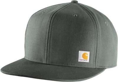 Carhartt Men's Firm Duck Flat Brim Cap One Size, Gravel 