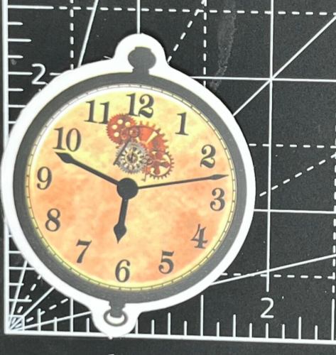 Old Time Clock - Grandfather Pocket Watch - Die Cut Vinyl Decal Sticker Bomb - Afbeelding 1 van 6