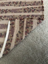 Loom Woven 42” Maroon/Green/Beige Rag Rug