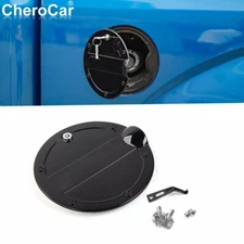 Black Fuel Filler Cover Locking Gas Tank Door Gas Cap Cover for 15-18 Ford F150
