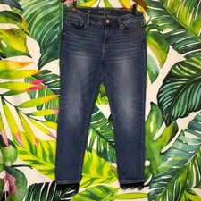 White House Black Market 6 The Skinny Ankle Lace Hem Casual City Preppy Jeans