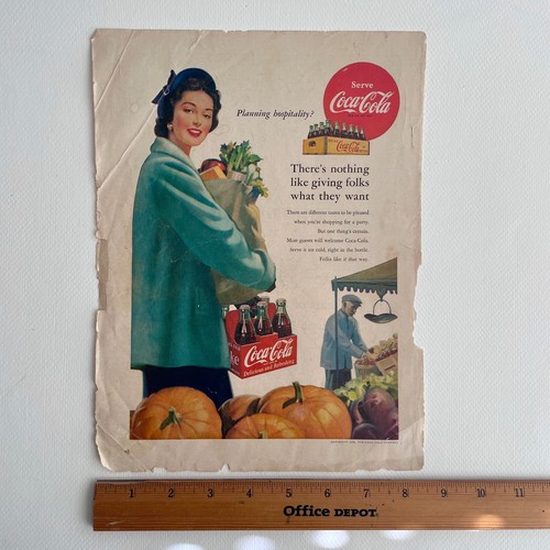 Vintage 1952 Coca-Cola Print Magazine Ad "Planning Hospitality?" - Bild 6 von 6