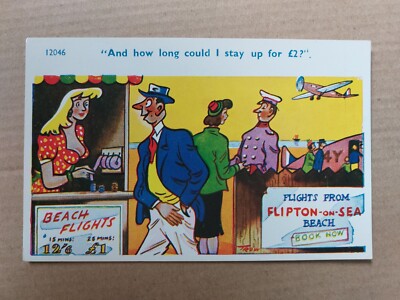 UND WIE LANGE KÖNNTE ICH FÜR £2 AUFBLEIBEN, POSTKARTE AM MEER, NICHT GESENDET
