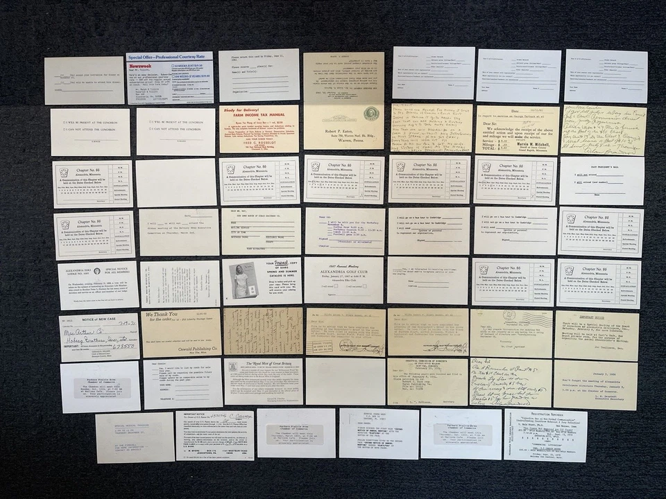 54-Used US Postal Cards. Duplicates. Great Variety. - Image 4 of 4