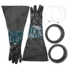 1 Pair of 60cm Heavy Duty Gloves with Holders for Sand Blast Cabinet