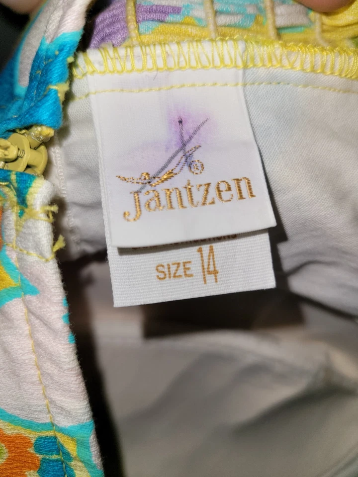 Traje de baño vintage retro años 60 70 Jantzen de una pieza traje de baño mameluco Dayglo Foto 2 de 4