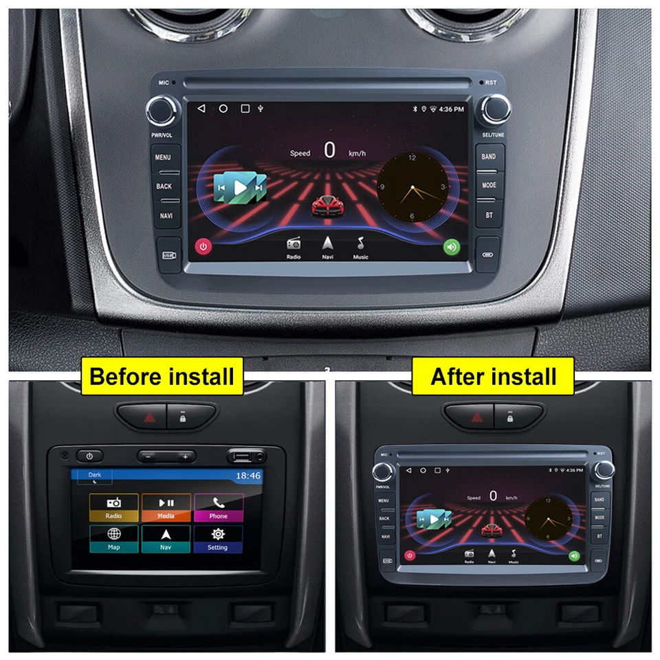 2+64G 8" Android 13 Car Stereo Radio CarPlay GPS Navi For Renault Dacia Duster - Изображение 3 из 4