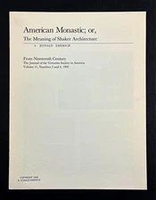 1992 American Monastic Shaker Architecture History Vintage Religious Bulletin