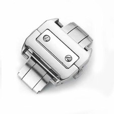 18MM DEPLOYMENT LEATHER BAND STRAP BUCKLE CLASP FOR CARTIER SANTOS 100 ROADSTER