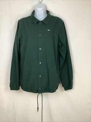 Vans Utility Jacket Mens Small Green Button-Down Outerwear Streetwear Skater 