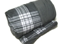 Biddeford Heated Electric Warming MicroPlush Reversible Gray Plaid Throw Blanket