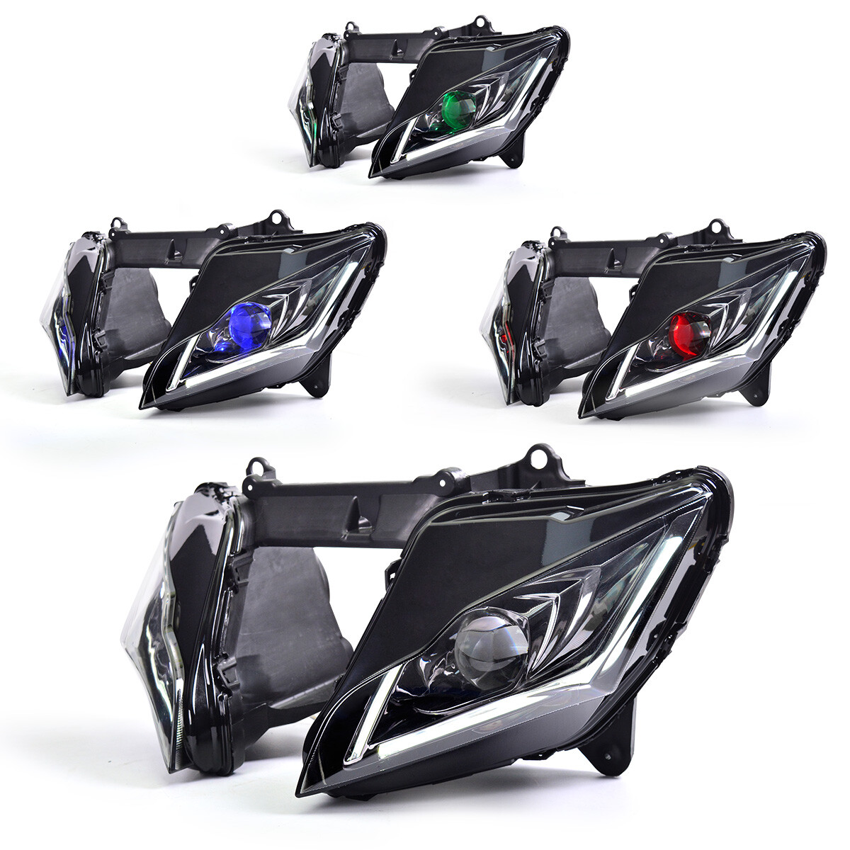 1X LED Motorbike Headlight Assembly for Kawasaki Ninja ZX10R 11-15