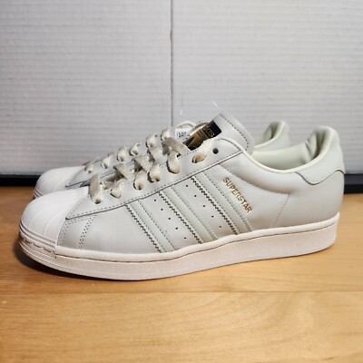 Men Sz 9.5 - Adidas OG Superstar Sneakers Cream Leather H00168 New