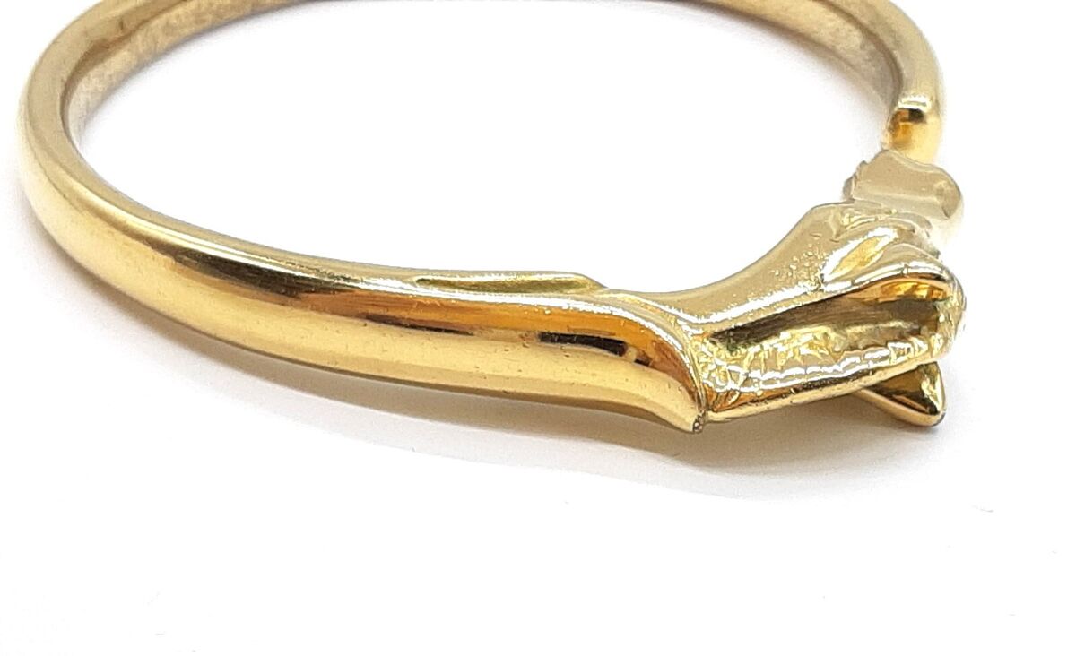 Hermes bangle Cheval Bracelet Vintage Gold color horse head Hermes bangle Cheval Bracelet Vintage Gold color horse head