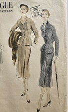 1940s VintageVOGUE 7782 Released Pleat Skirt Suit VintageSewingPattern Bust 30