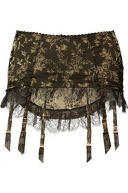 AGENT PROVOCATEUR LEONI ROLL ON SUSPENDER BLACK / GOLD MEDIUM 10-12 AP3 BNWTS 