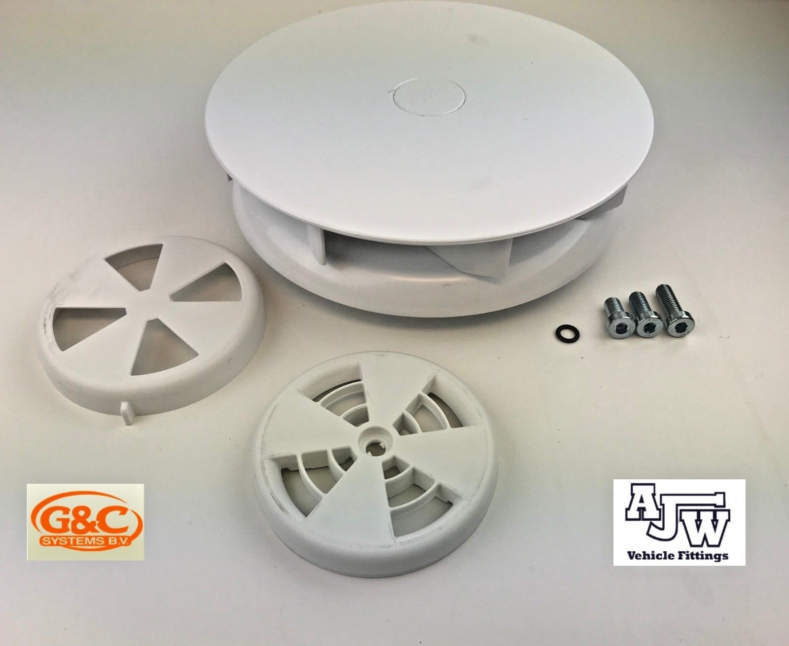 Rotary Wind Driven Roof Vent Vans WHITE Trucks Horseboxes 4x4 Pickup