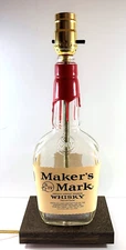 Handmade Maker's Mark Large 1.75L Liquor Bottle Table Lamp Bar Lounge Desk Light