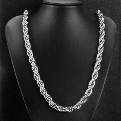 8/10mm Stainless Steel Women Men Rope Chains Necklaces 16''-47'' Anti-tarnish