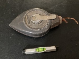 Old Stanley Chalk -o- Matic Chalk Line and Unbranded Line Level