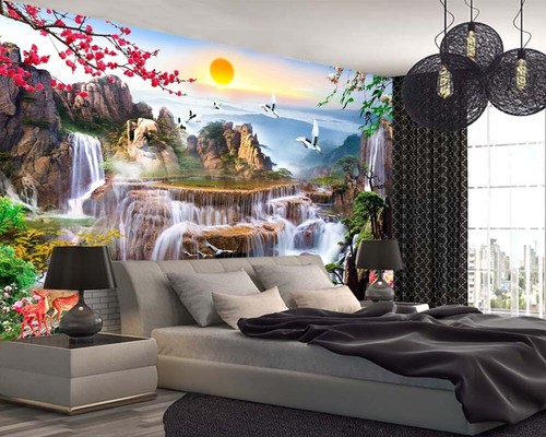 Ladder Falls Water 3D Full Wall Mural Photo Wallpaper Printing Home Kids Decor - Picture 2 of 9