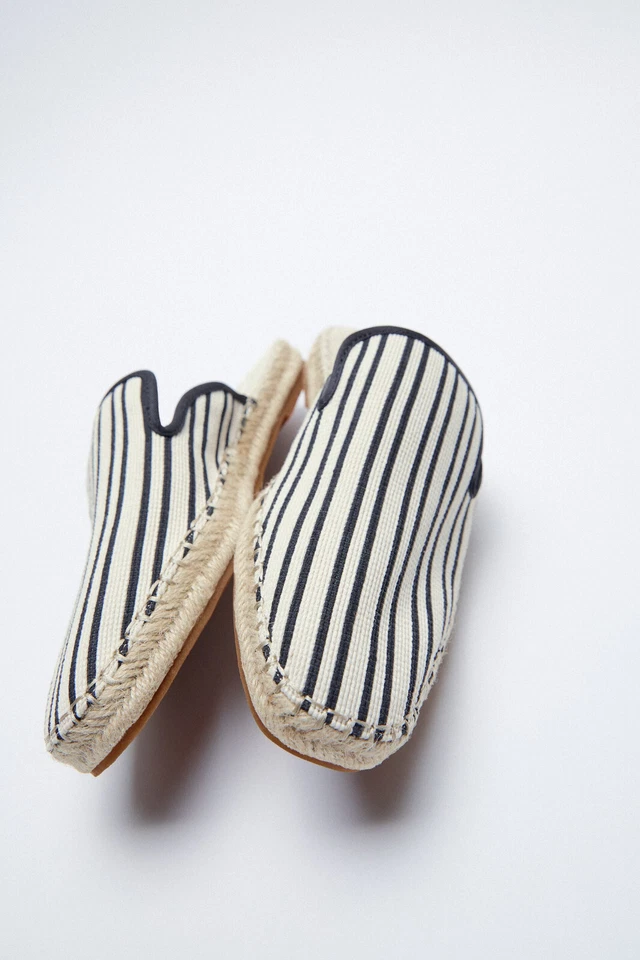 NWT Zara Striped Low Heel Fabric Mules 3507/710 - Image 3 of 4
