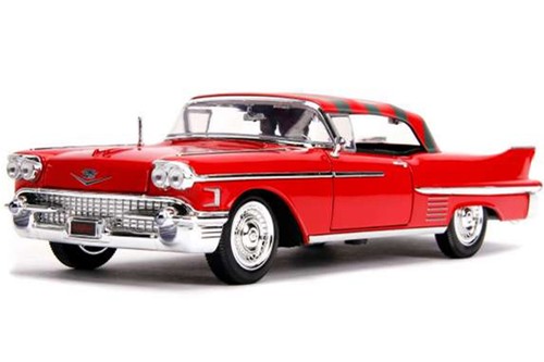 Jada 1:24 1958 Cadillac Serie 62 Freddy Krüger con figura, rojo - Imagen 1 de 3