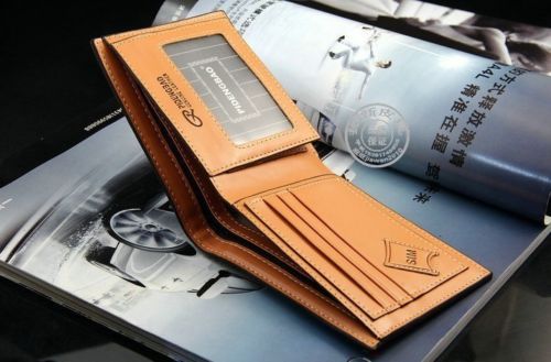 Men's Leather Bifold ID Card Holder Purse Wallet Billfold Handbag Slim Clutch - Picture 5 of 9