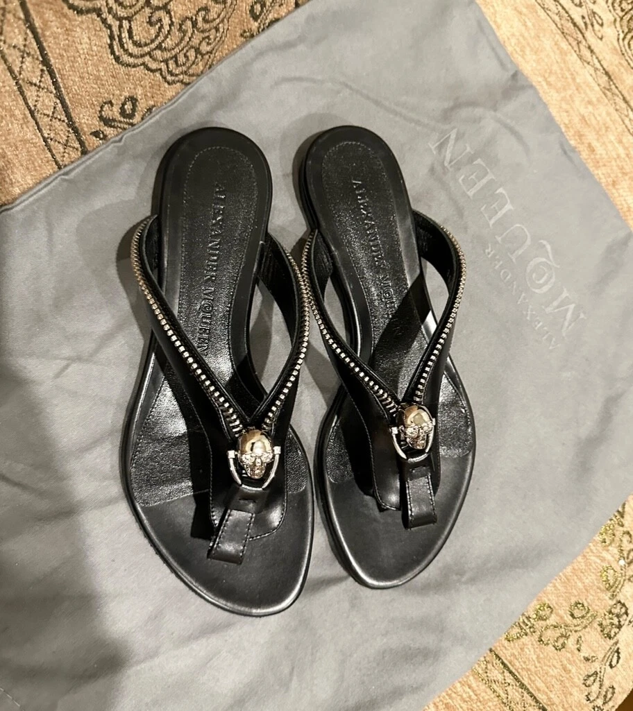 Autentici sandali piatti Alexander mcQueen