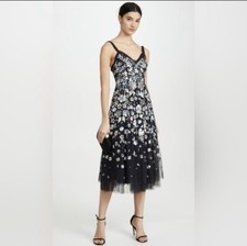 Needle & Thread BHLDN Wildflower Floral Sequin Embellished Midi Dress Size 4 NWT