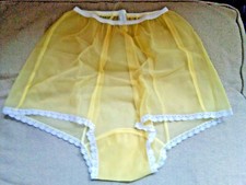 Nylon panties transparent, yellow, 36-38, S, nostalgia style