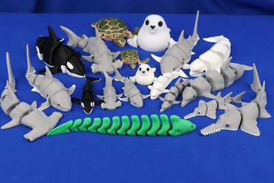 3D-Printed Articulated Sea Creatures   Poseable Ocean Animal Figures