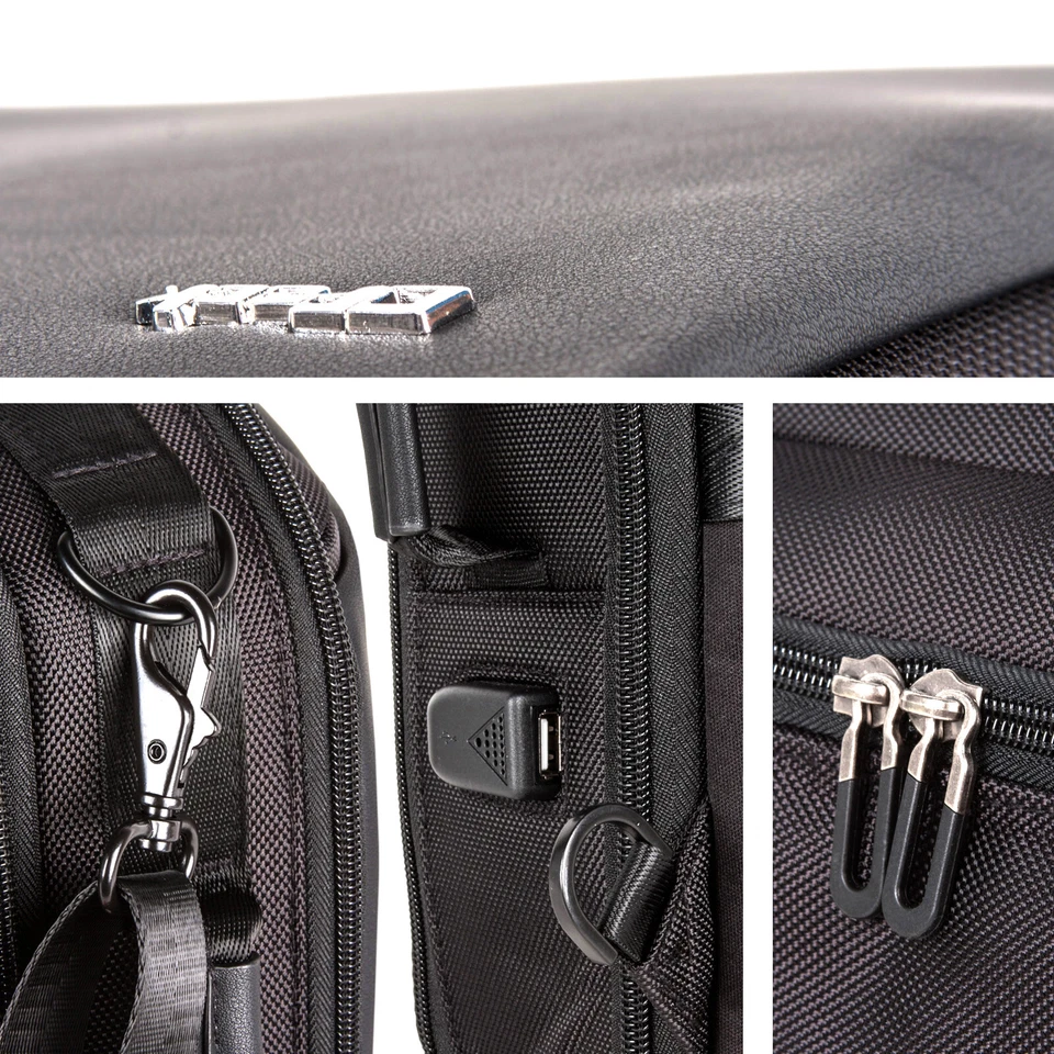 Mochila de negocios RFID de 15,6" para computadora portátil compartimento de aumento bolsa puerto de carga USB Foto 3 de 4