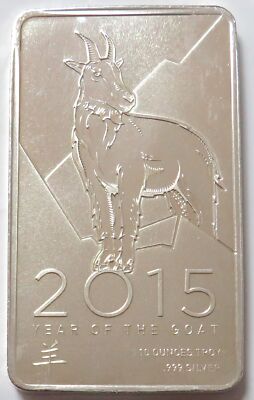 2015 SILVER LUNAR YEAR OF THE GOAT 10 OZ COLLECTOR BAR | eBay