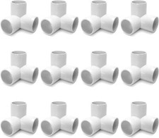 3 Way 1/2" Tee PVC Fitting Elbow,12Pack PVC Fitting Connector,Furniture Grade...