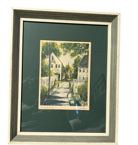 G. L. Grove 1950 Watercolor Framed Signed Summer Day 16” X 13” - Picture 2 of 11