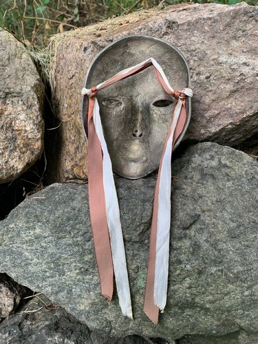 Vintage Solid Brass Mask Wall Art - Theatre Arts Boho Decor - Picture 4 of 6