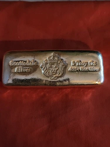 5 oz Scottsdale Silver CAST Bullion Bar .999+ Silver Bar