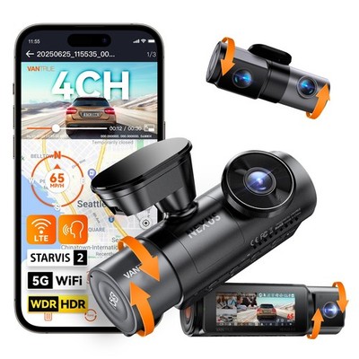 Vantrue N5S 4-Channel 5K WiFi Dash Cam, STARVIS Night Vision, GPS Parking Mode