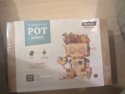 ROBOT Robotime DIY Flower Pot 3D Wooden Building Model Kit Puzzle New Sealed