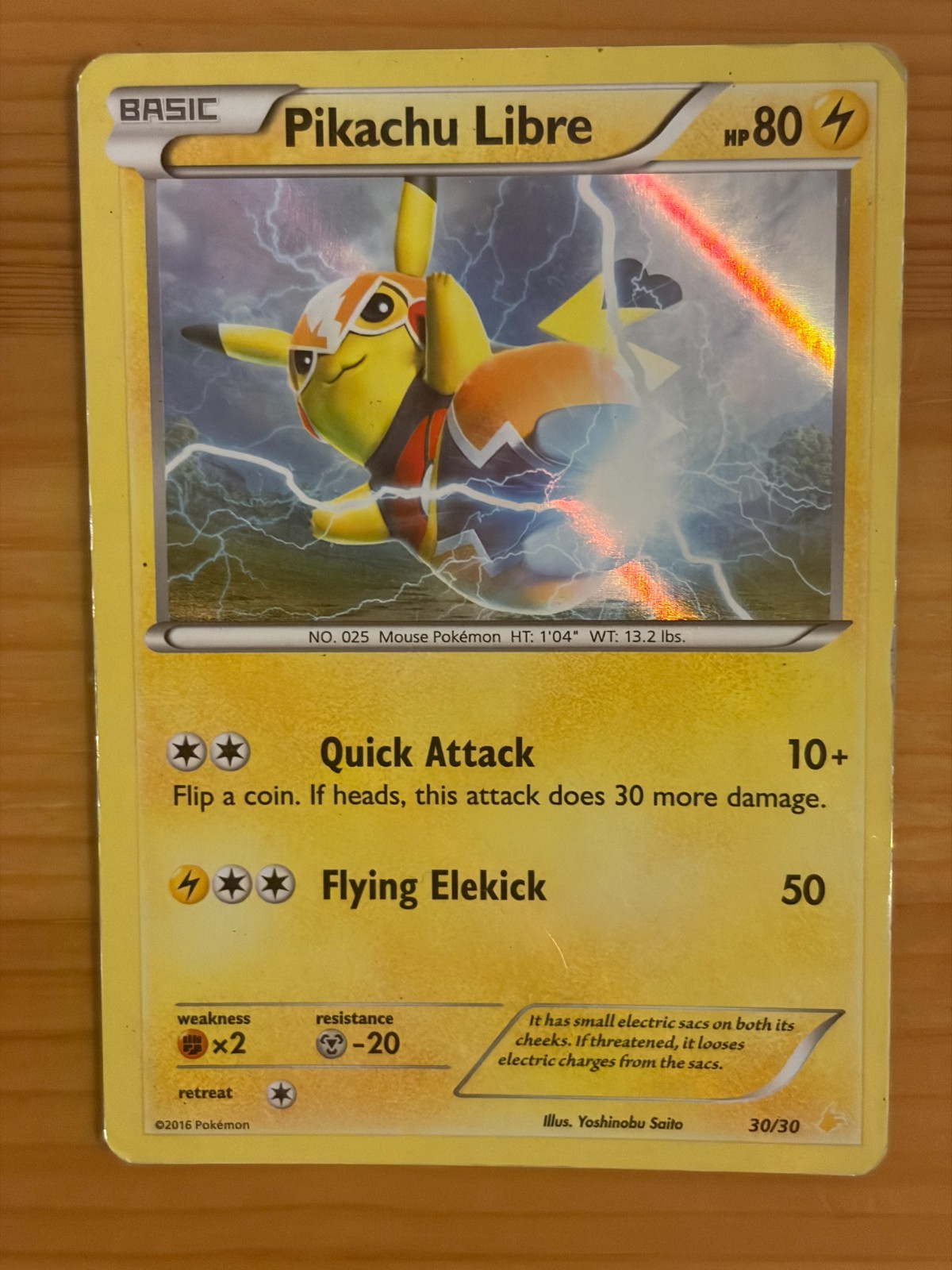 Pikachu Libre 30/30 Holo HP - X&Y Trainer Kit Pikachu Libre 2016 - Pokemon TCG