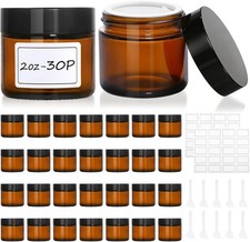 30 Pcs 2 oz Glass Jars with Lids, ber Glass Jars with 40 Labels 10