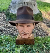 INDIANA JONES FEDORA MEDIUM-WEIGHT HAT - F G CUSTOMS WEATHERED OR NON-DISTRESSED