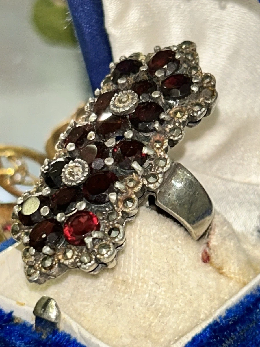 Anello Uomo In Argento 925 Con Granato Essonite Naturale 3 Carati - Fatto A Mano, Pietra Zodiacale Gennaio, Guarigione Chakra