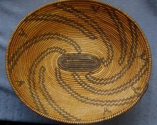Antique Am. Indian Southwestern Oval Basket  10 7/8 x 12 3/8" 2 3/4" Tall
